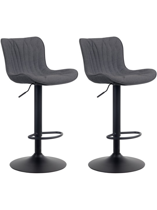 Sæt med 2 barstole Linus stof, sort Sæt med 2 barstole Linus stof, sort