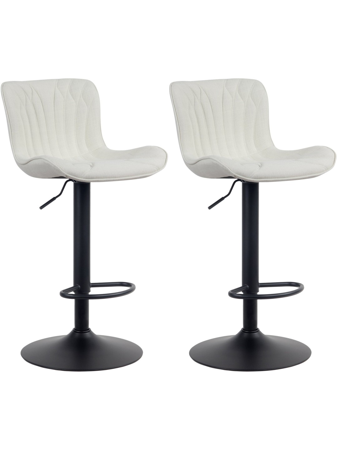 Sæt med 2 barstole Linus stof, creme