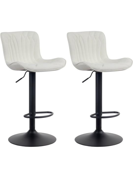 Sæt med 2 barstole Linus stof, creme