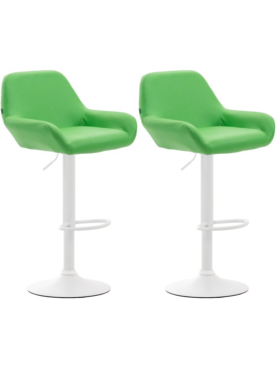 Sæt med 2 barstole Braga imiteret læder, grøn