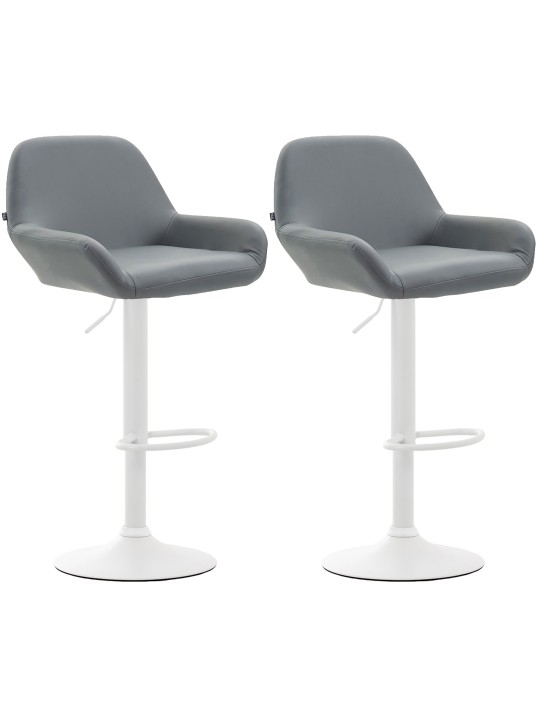 Sæt med 2 barstole Braga imiteret læder, grå Sæt med 2 barstole Braga imiteret læder, grå
