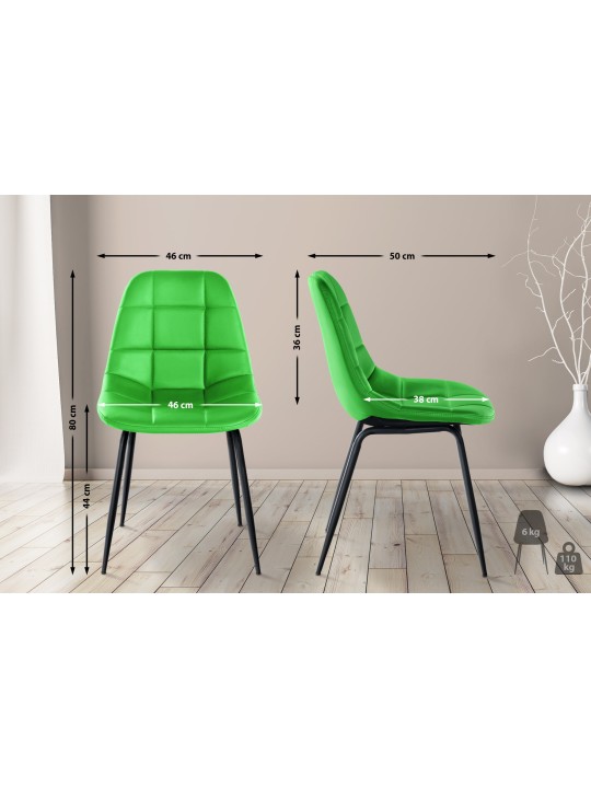 Stol Tom imiteret læder, grøn