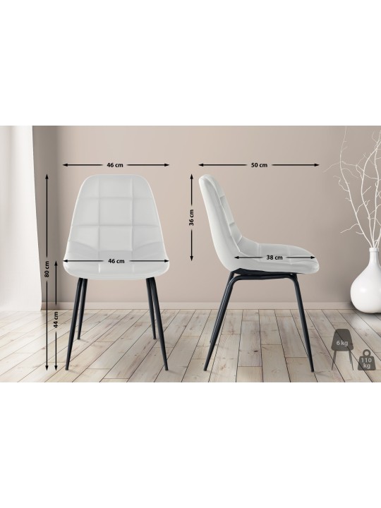 Stol Tom imiteret læder, hvid