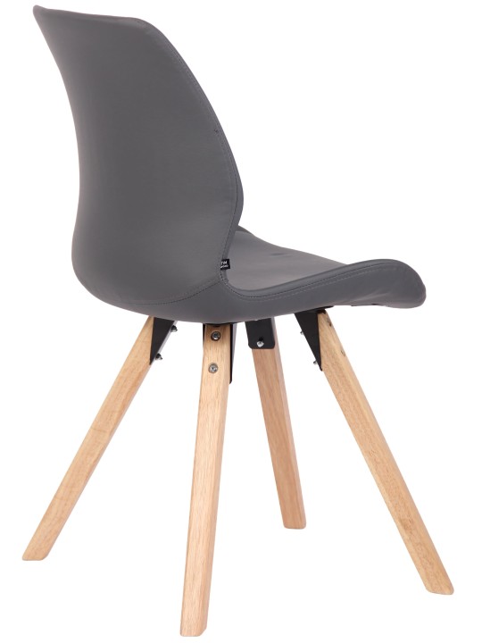 Stol Luna imiteret læder, grå