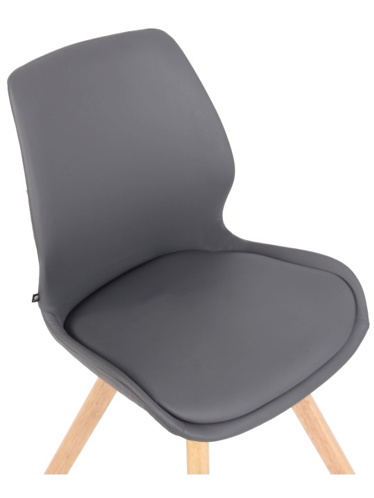 Stol Luna imiteret læder, grå