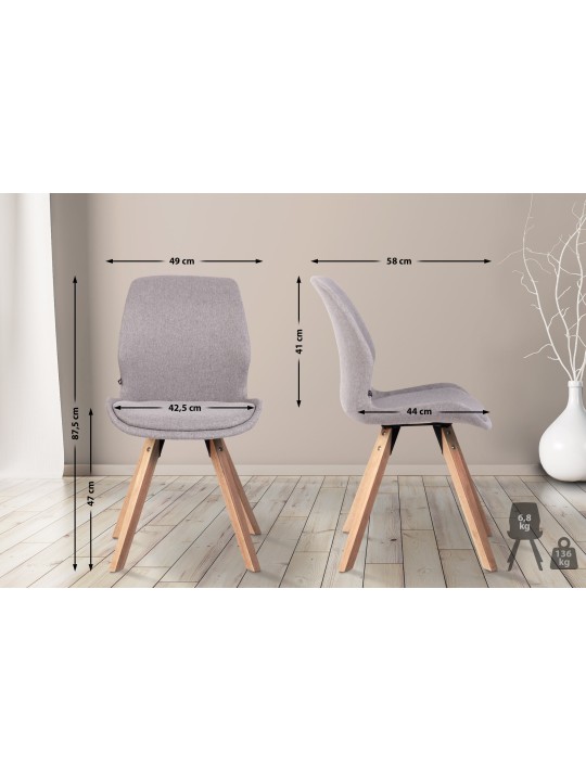 Stol Luna stof, grå