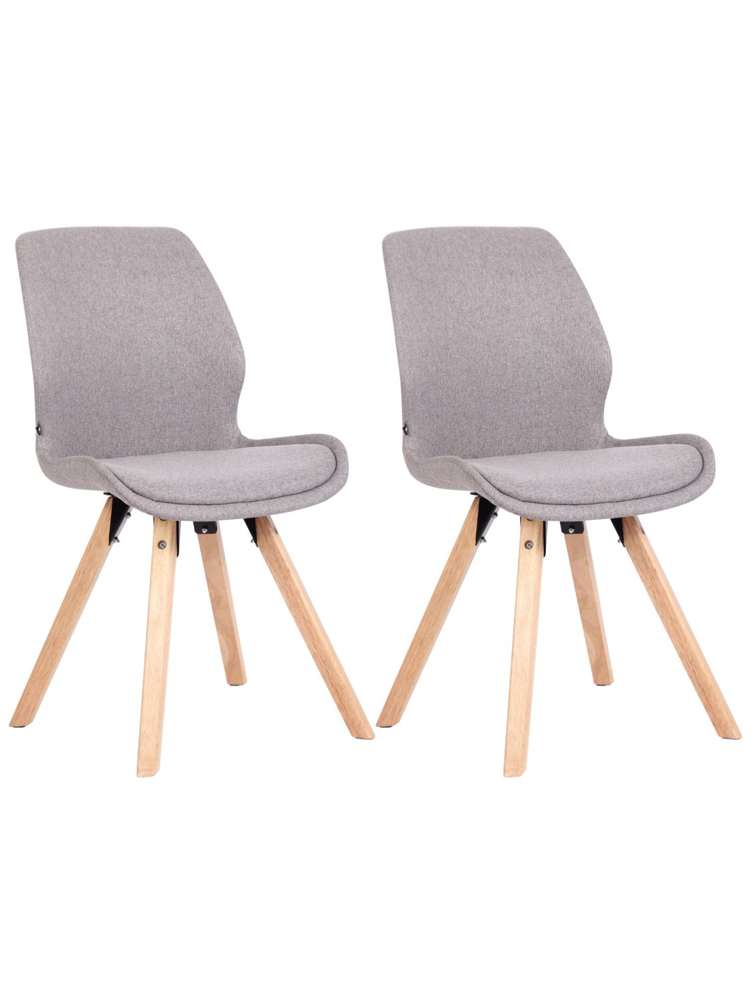 Sæt med 2 stole Luna stof, grå