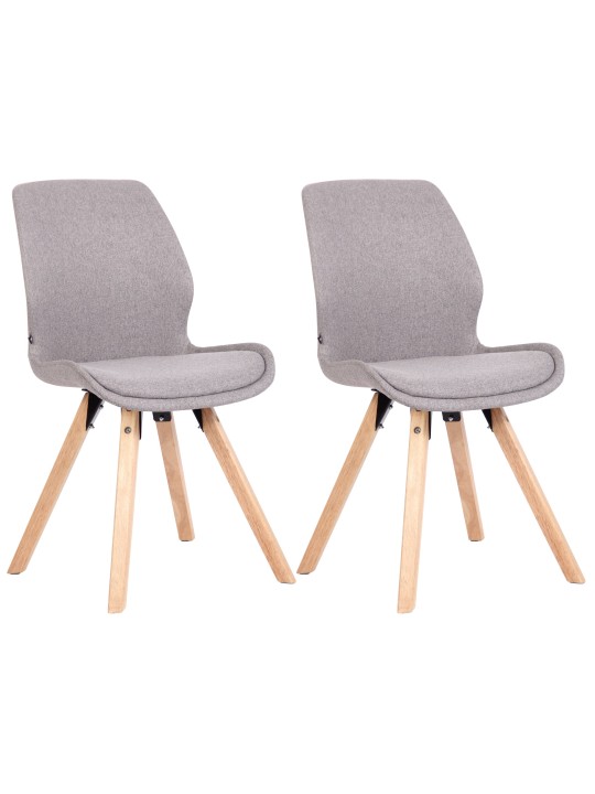Sæt med 2 stole Luna stof, grå