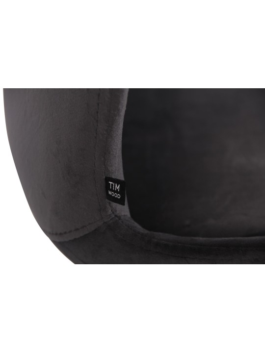 Sæt med 2 stole Luna velvet, mørkegrå