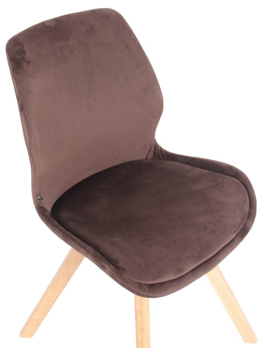 Sæt med 2 stole Luna velvet, brun