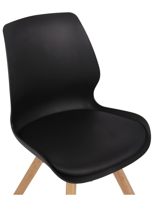 Sæt med 4 stole Luna plastic, sort