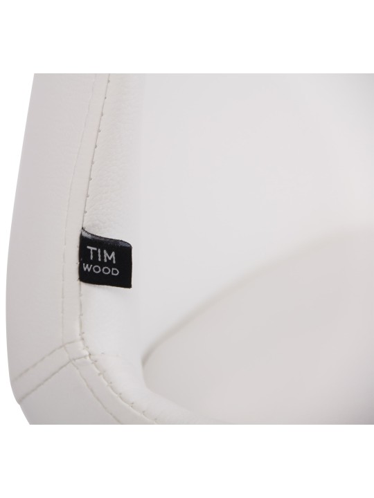 Sæt med 4 stole Luna imiteret læder, hvid