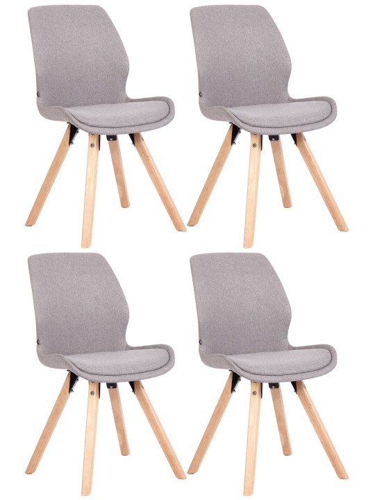 Sæt med 4 stole Luna stof, grå Sæt med 4 stole Luna stof, grå