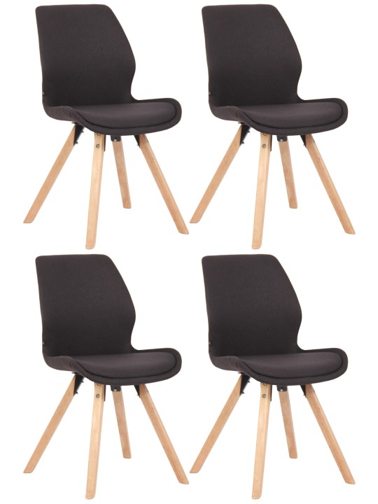 Sæt med 4 stole Luna stof, sort Sæt med 4 stole Luna stof, sort