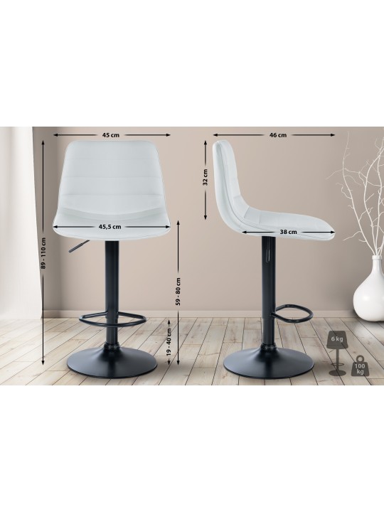 Barstol Lex imiteret læder, hvid