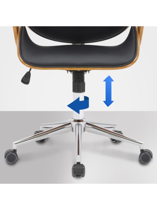 Kontorstol Chicago imiteret læder, valnød/sort Kontorstol Chicago imiteret læder, valnød/sort