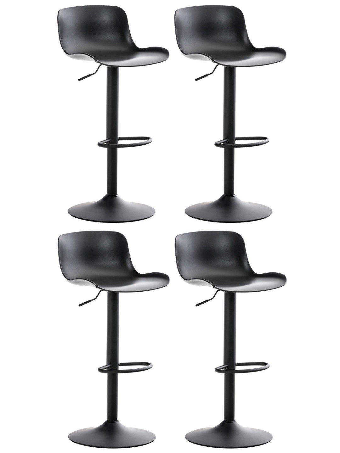 Sæt med 4 barstole Almada, sort