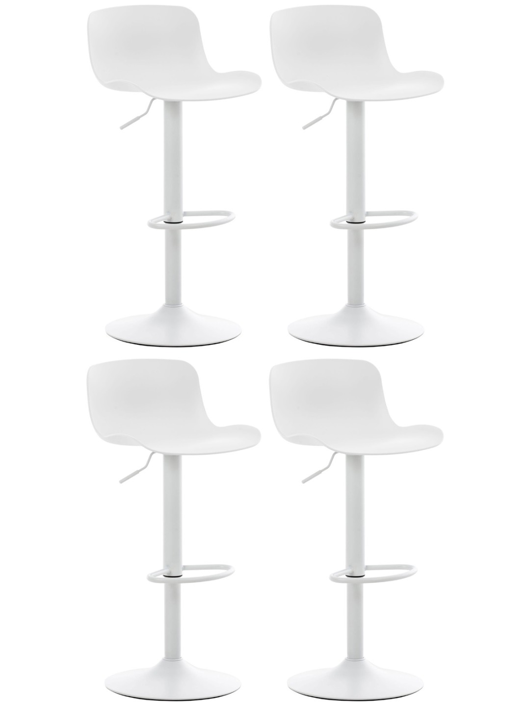 Sæt med 4 barstole Almada, hvid
