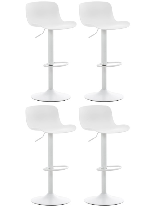 Sæt med 4 barstole Almada, hvid