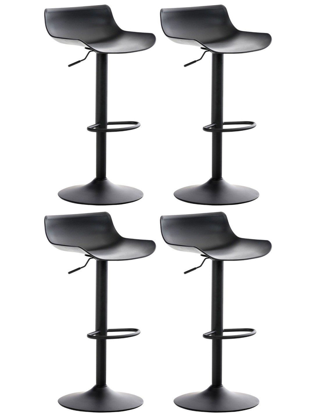 Sæt med 4 barstole Aveiro, sort