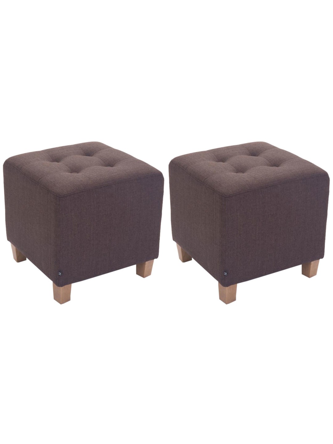 Sæt med 2 Farao taburetter, antik-lys, brun