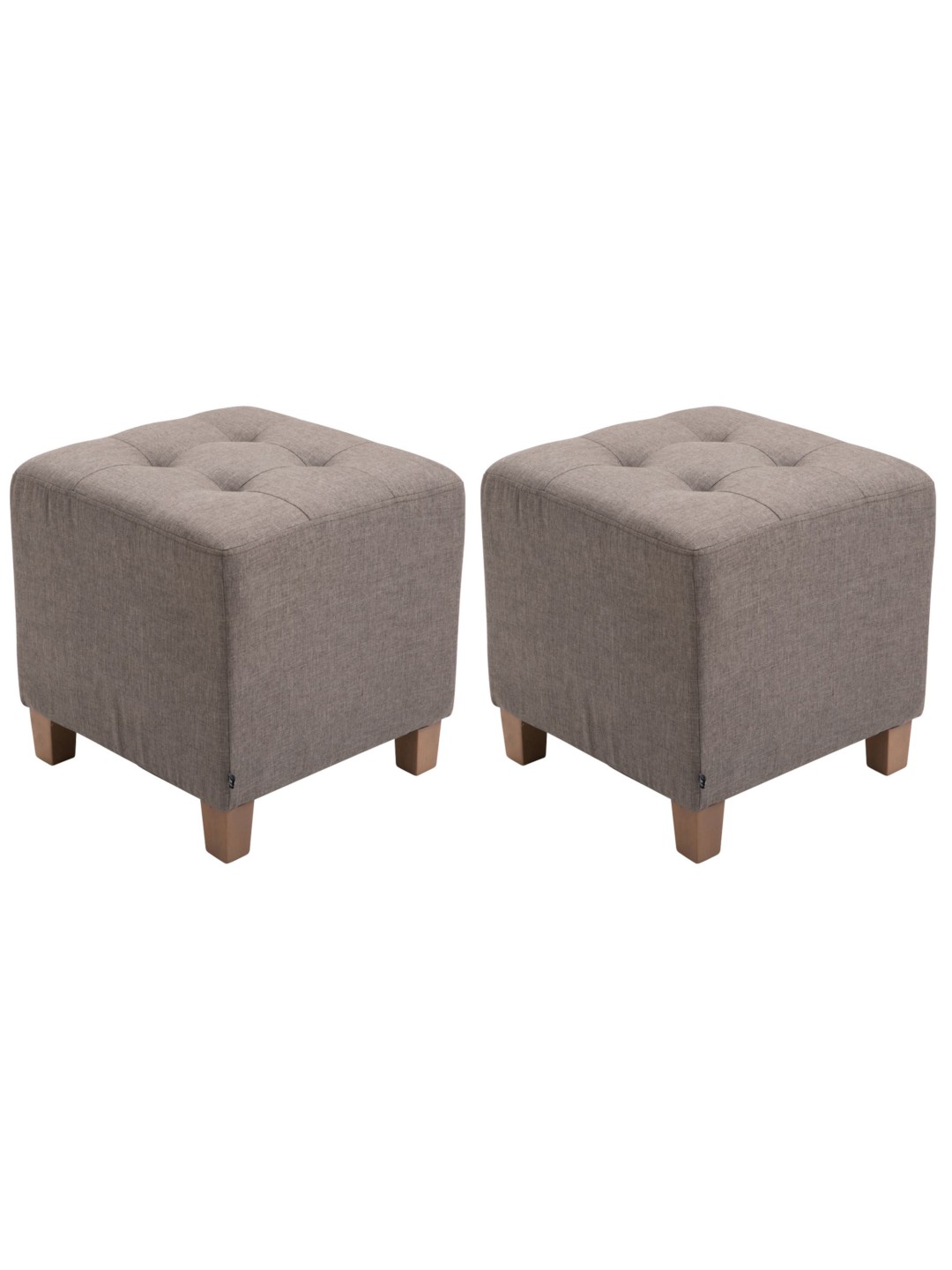 Sæt med 2 Farao taburetter, antik-lys, taupe