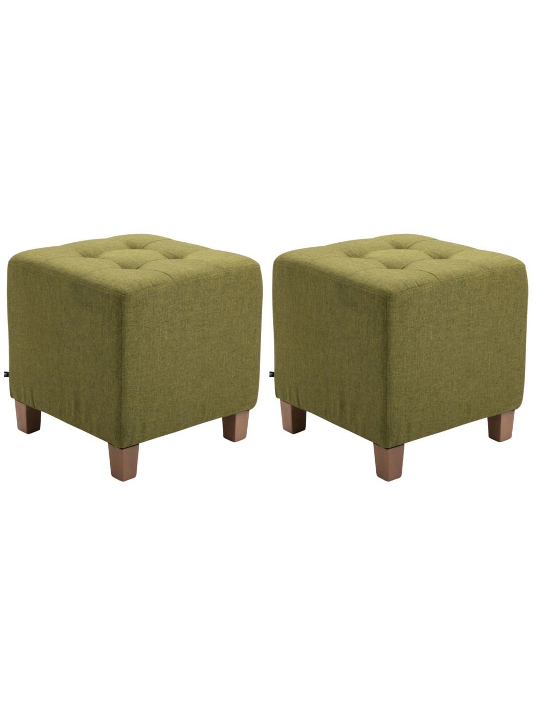 Sæt med 2 Farao taburetter, antik-lys, grøn