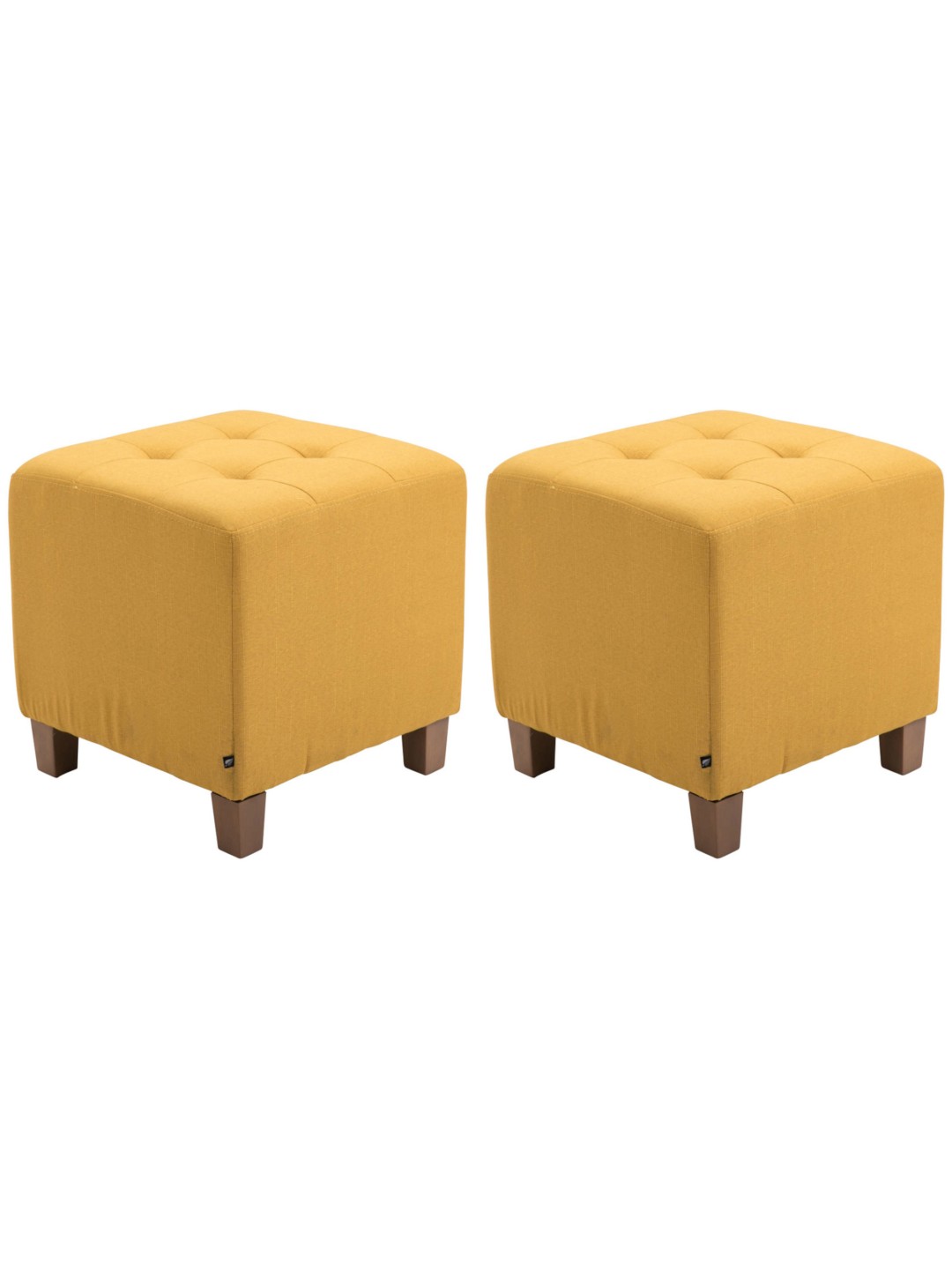 Sæt med 2 Farao taburetter, antik-lys, gul