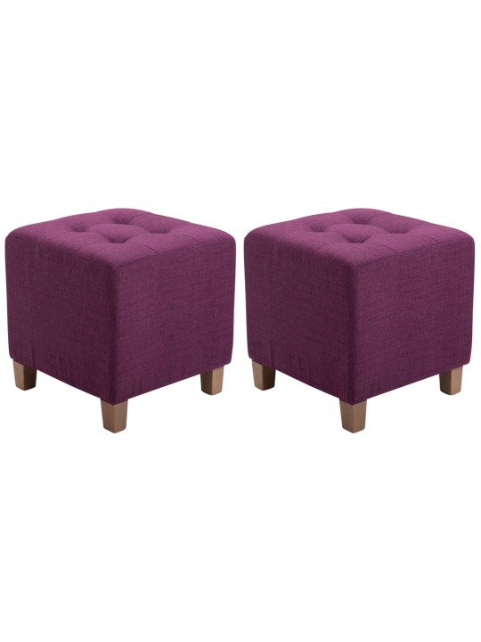 Sæt med 2 Farao taburetter, antik-lys, lilla