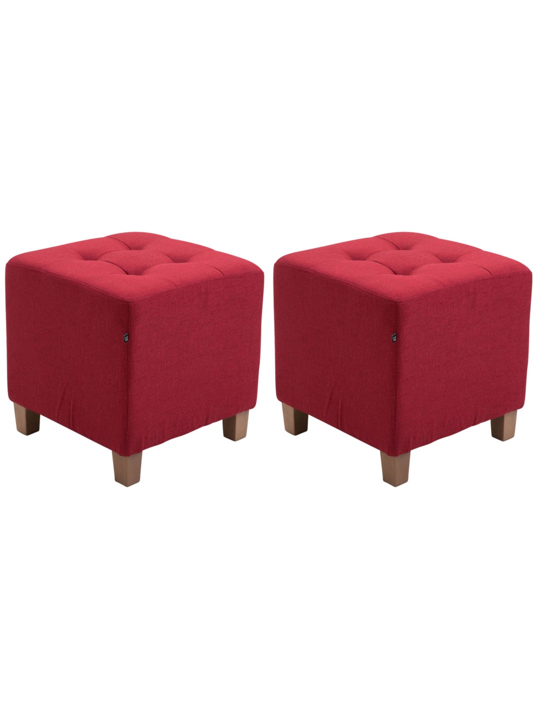 Sæt med 2 Farao taburetter, antik-lys, rød