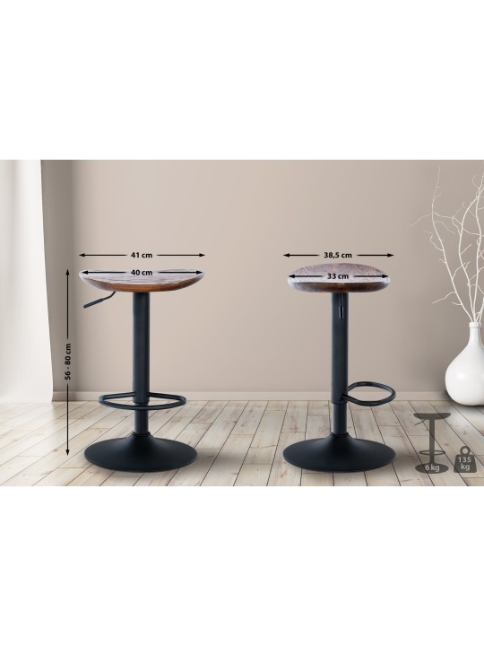 Sæt med 2 barstole Skelde, valnød