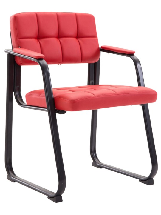 Sæt med 2 besøgsstole Canada B imiteret læder, rød Sæt med 2 besøgsstole Canada B imiteret læder, rød