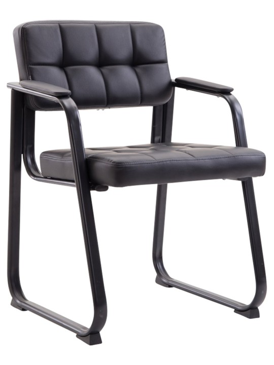 Sæt med 2 besøgsstole Canada B imiteret læder, sort