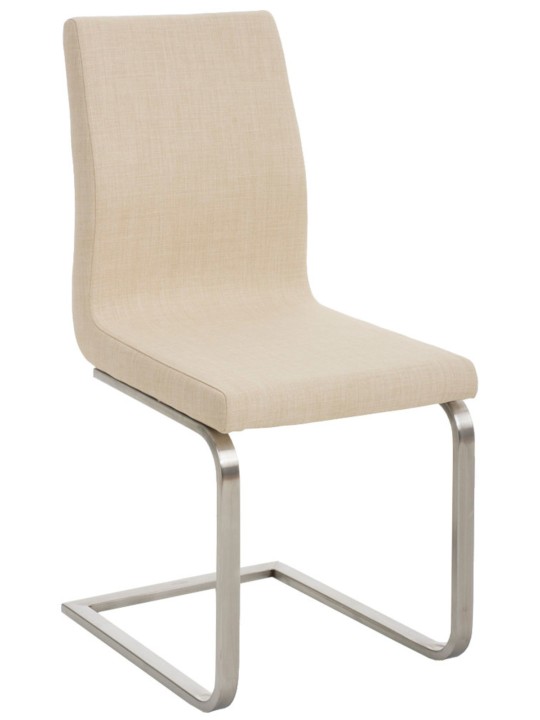 Sæt med 2 spisestuestole Belfort stof, creme