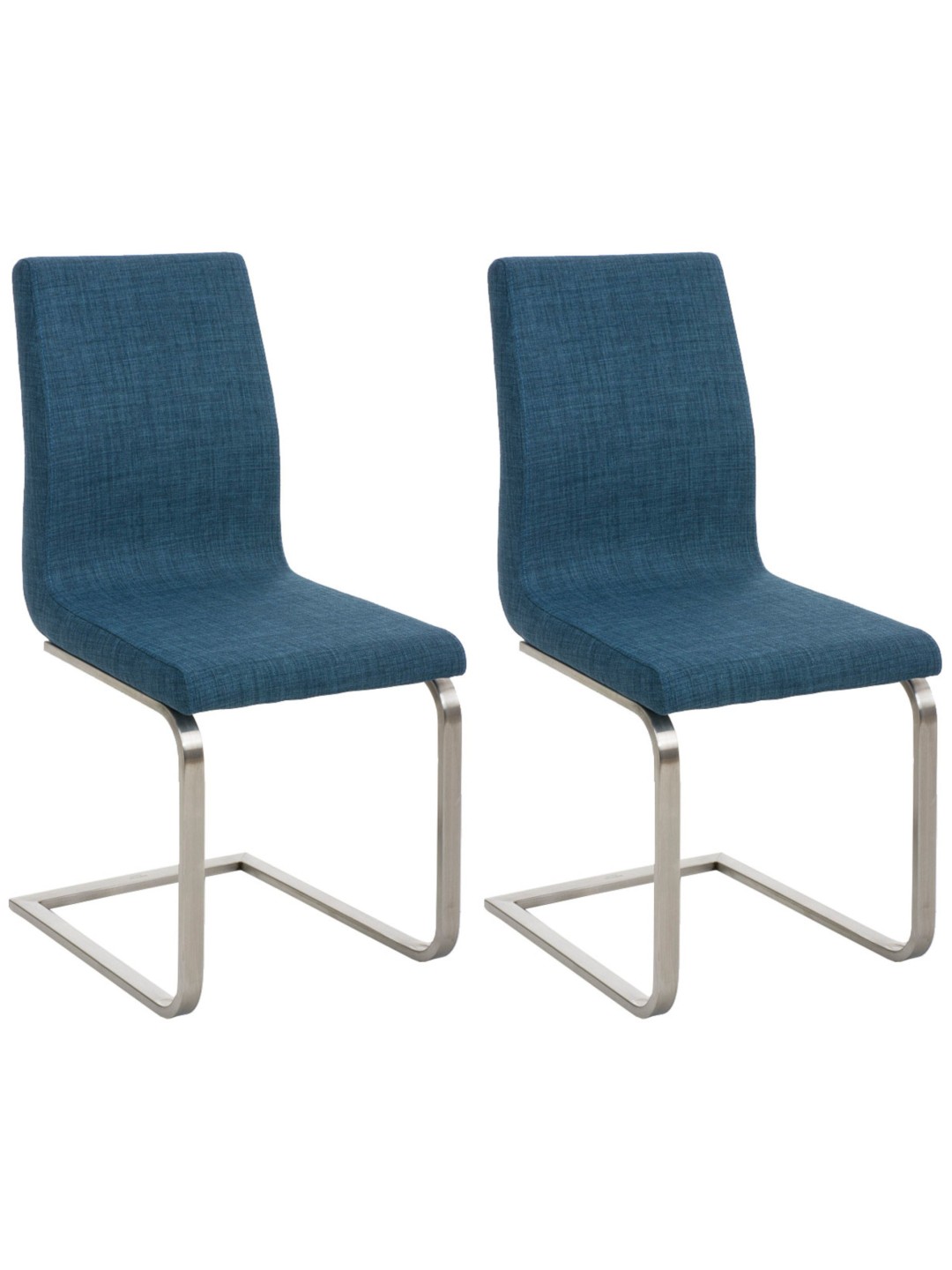 Sæt med 2 spisestuestole Belfort stof, blå