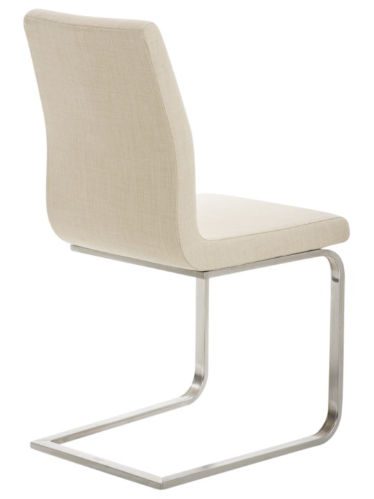 Sæt med 2 spisestuestole Belfort stof, creme