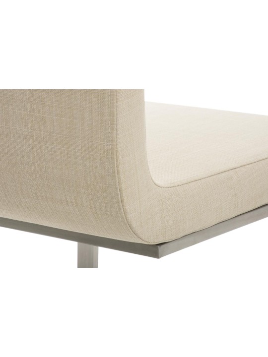 Sæt med 2 spisestuestole Belfort stof, creme