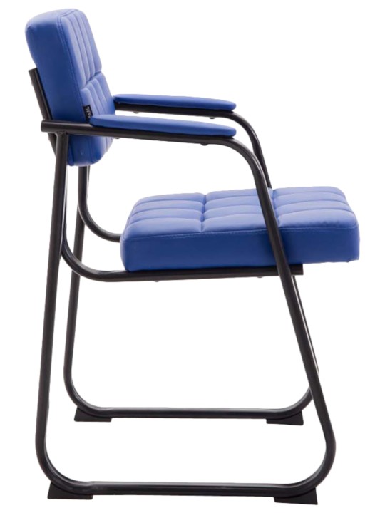 Sæt med 2 besøgsstole Canada B imiteret læder, blå