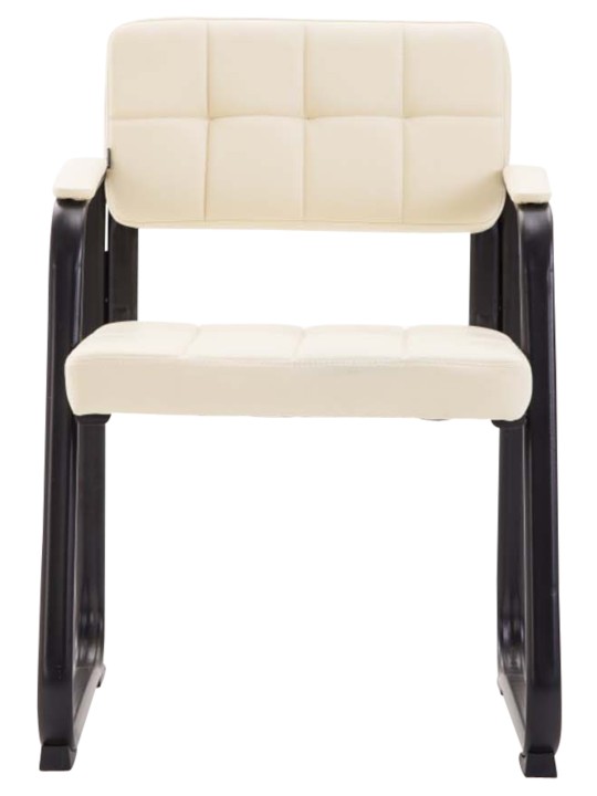 Sæt med 2 besøgsstole Canada B imiteret læder, creme