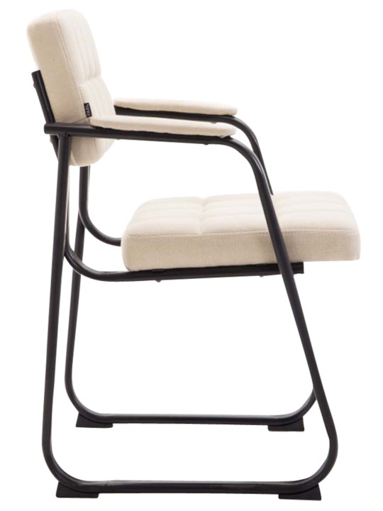 Sæt med 2 besøgsstole Canada B imiteret læder, creme