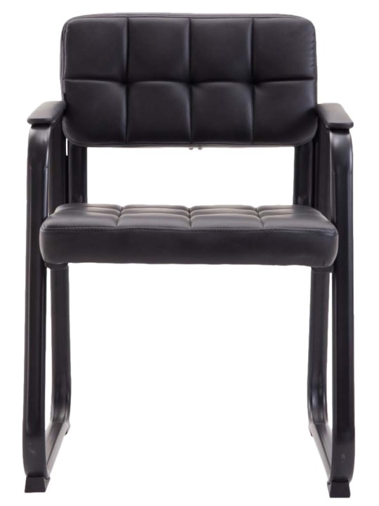 Sæt med 2 besøgsstole Canada B imiteret læder, sort