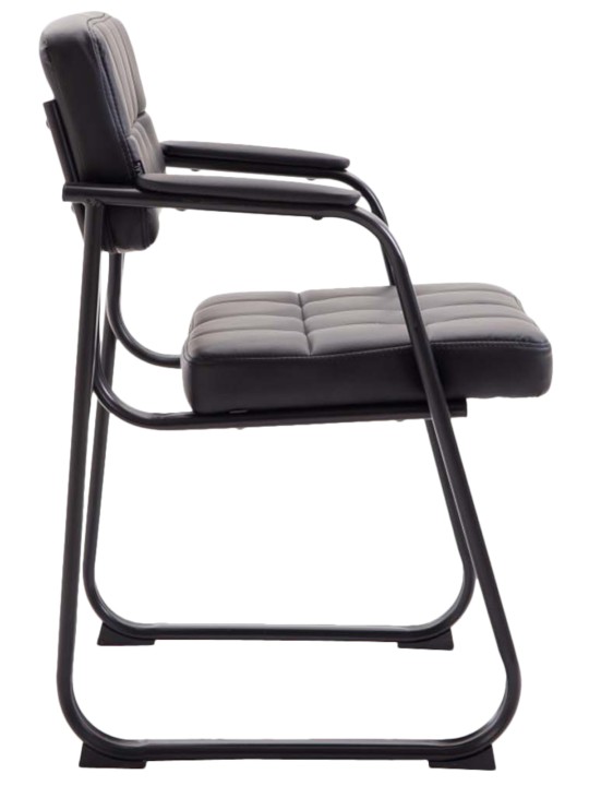 Sæt med 2 besøgsstole Canada B imiteret læder, sort