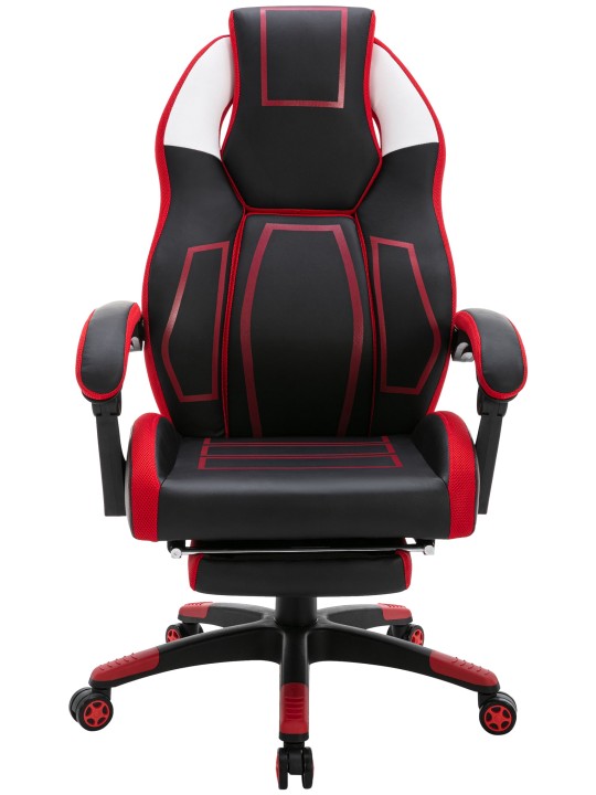 Kontorstol Clovis imiteret læder, sort/rød