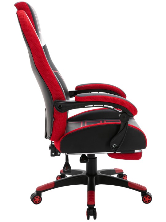 Kontorstol Clovis imiteret læder, sort/rød