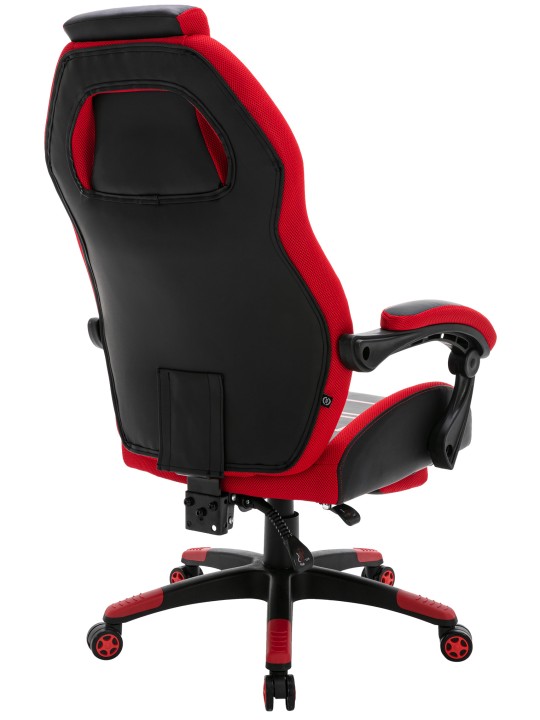 Kontorstol Clovis imiteret læder, sort/rød