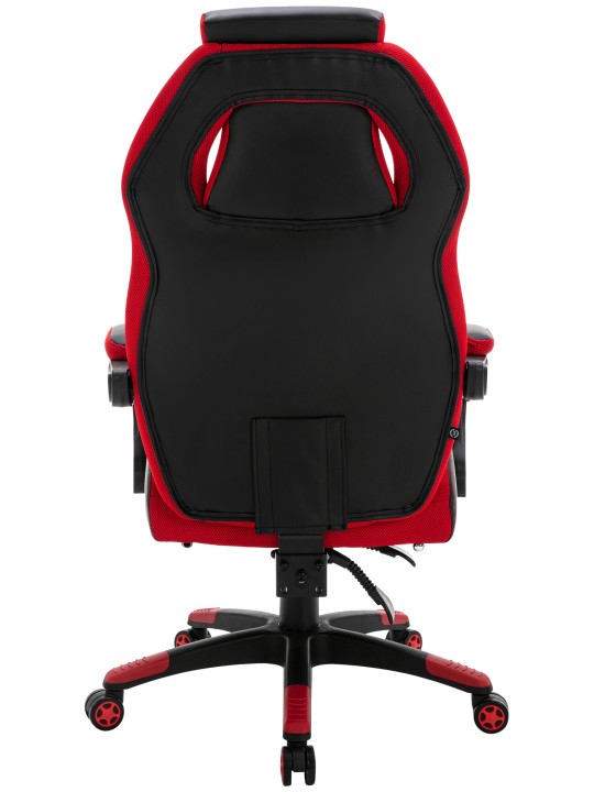 Kontorstol Clovis imiteret læder, sort/rød