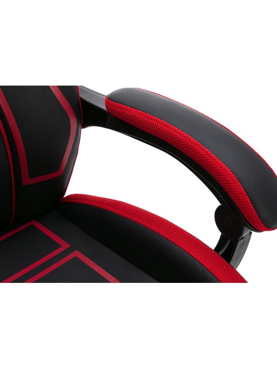 Kontorstol Clovis imiteret læder, sort/rød