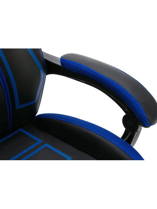 Kontorstol Clovis imiteret læder, sort/blå