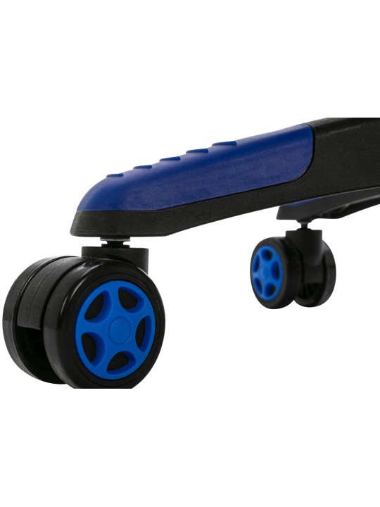 Kontorstol Clovis imiteret læder, sort/blå