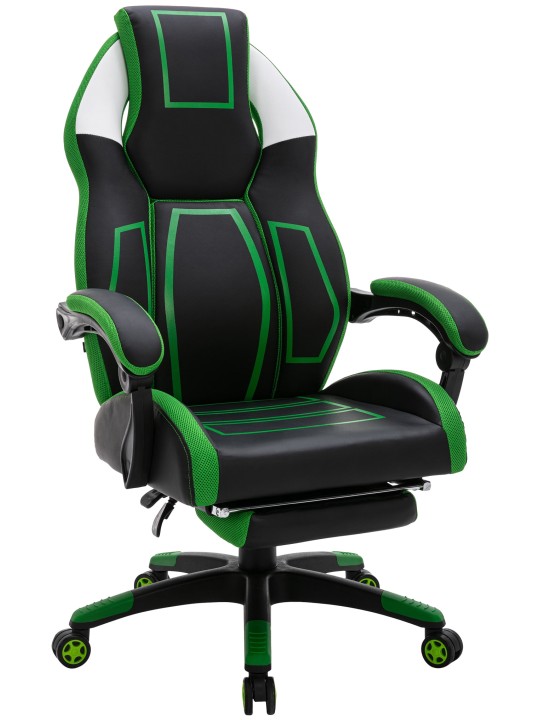 Kontorstol Clovis imiteret læder, sort/grøn